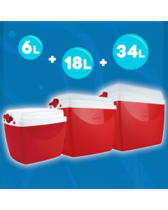 Combo 3 conservadoras MOR 34L 18L 6L Rojo